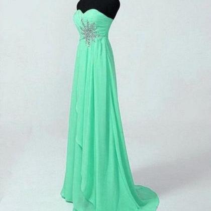 Simple Chiffon Prom Dress With Beadings, Prom..