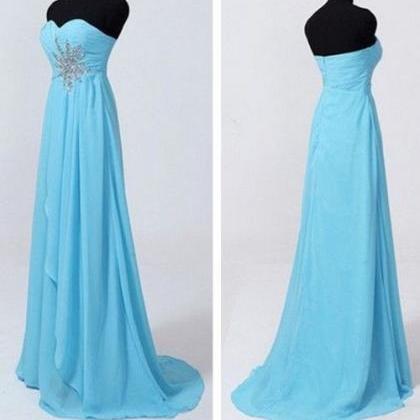 Simple Chiffon Prom Dress With Beadings, Prom..